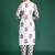 White printed pure cotton kurta trouser set