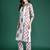 White printed pure cotton kurta trouser set
