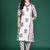 White printed pure cotton kurta trouser set