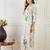 Off white embroidered linen kurta trouser set