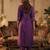 Purple embroidered silk kurta trouser set