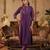 Purple embroidered silk kurta trouser set