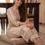 Beige embroidered pure cotton kurta trouser set