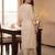 Beige embroidered pure cotton kurta trouser set