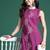 Purple embroidered pure cotton kurta trouser set