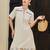 Off white printed pure cotton kurta trouser set