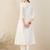 White embroidered pure cotton kurta trouser set