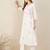 White embroidered pure cotton kurta trouser set