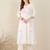 White embroidered pure cotton kurta trouser set