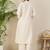 White embroidered pure cotton kurta trouser set