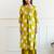 Green embroidered viscose rayon kurta trouser set