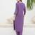 Purple embroidered viscose rayon kurta trouser set