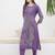 Purple embroidered viscose rayon kurta trouser set