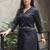 Black printed pure cotton kurta trouser set