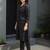 Black printed pure cotton kurta trouser set