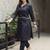 Black printed pure cotton kurta trouser set