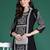 Black printed viscose rayon kurta trouser set