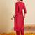 Maroon printed liva kurta trouser set