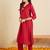 Maroon printed liva kurta trouser set