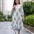 White printed pure cotton kurta trouser set