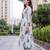 White printed pure cotton kurta trouser set