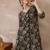 Black printed pure cotton kurta trouser set