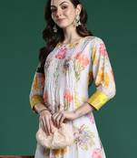 Multicolor printed pure cotton kurta trouser set
