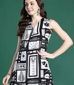 Black printed pure cotton kurta trouser set