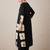 Black embroidered viscose rayon kurta trouser set