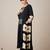 Black embroidered viscose rayon kurta trouser set