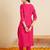 Pink embroidered silk kurta trouser set