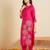 Pink embroidered silk kurta trouser set