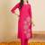 Pink embroidered silk kurta trouser set