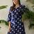 Blue printed pure cotton kurta trouser set