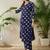 Blue printed pure cotton kurta trouser set