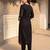 Black embroidered viscose rayon kurta trouser set