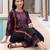Black embroidered pure cotton kurta trouser set