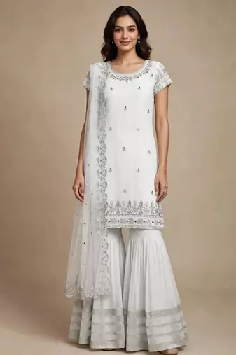 white sharara set