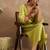 Olive embroidered liva kurta trouser set