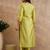 Olive embroidered liva kurta trouser set