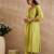 Olive embroidered liva kurta trouser set