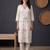 White printed pure cotton kurta trouser set