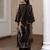 Black printed viscose rayon kurta trouser set