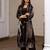 Black printed viscose rayon kurta trouser set