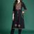Black printed pure cotton kurta trouser set