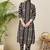 Black printed pure cotton kurta trouser set