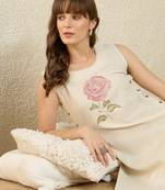 White printed pure cotton kurta trouser set
