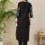 Black embroidered pure cotton kurta trouser set