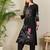 Black embroidered pure cotton kurta trouser set