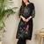 Black embroidered pure cotton kurta trouser set